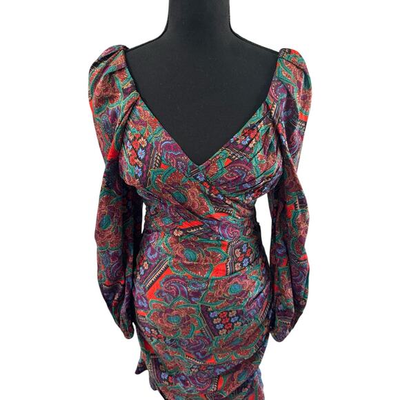 NWT! Veronica Beard Bellino Printed Silk-Blend Jacquard Dress - Size 4 - Picture 7 of 10